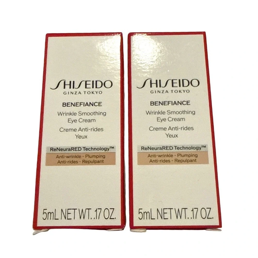Shiseido Beneficence Wrinkle Smoothing‎ Eye Cream Lot Of 2 (5ml) Each